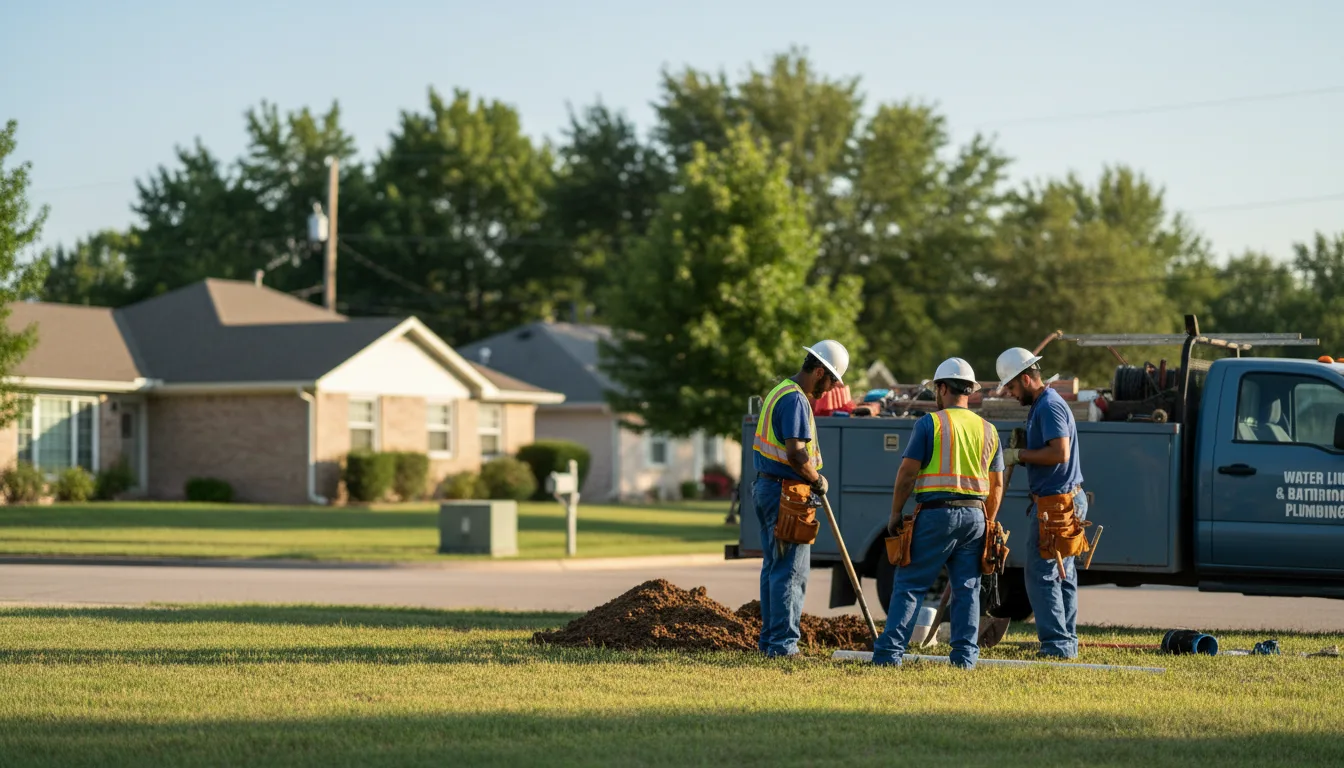 Residential water line and bathroom plumbing service in Decatur, TX